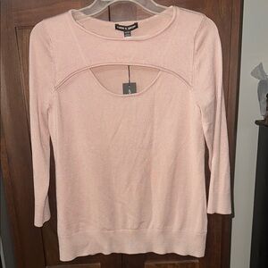 Cable & Gauge Pink Crew Neck Sweater